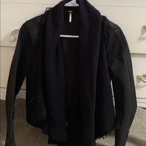 Free People Black Denim Jacket- Size 6